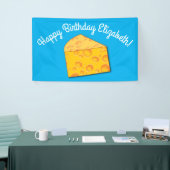 Kute Cheese Wedge Kinder 1e verjaardag Spandoek (Beurs)