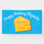 Kute Cheese Wedge Kinder 1e verjaardag Spandoek (Horizontaal)