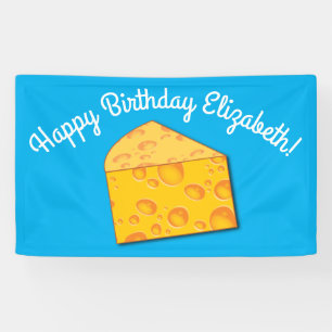 Kute Cheese Wedge Kinder 1e verjaardag Spandoek