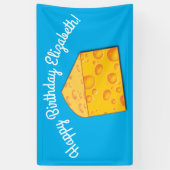 Kute Cheese Wedge Kinder 1e verjaardag Spandoek (Verticaal)