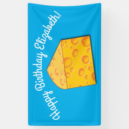 Kute Cheese Wedge Kinder 1e verjaardag Spandoek (Verticaal)