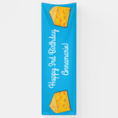 Kute Cheese Wedge Kinder 1e verjaardag Spandoek (Verticaal)