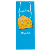 Kute Cheese Wedge Kinder 1e verjaardag Wijn Cadeautas (Achterkant)