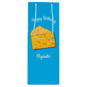 Kute Cheese Wedge Kinder 1e verjaardag Wijn Cadeautas (Voorkant)