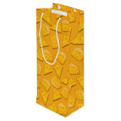 Kute Cheese Wedge Kinder 1e verjaardag Wijn Cadeautas (Achterkant Gekanteld)