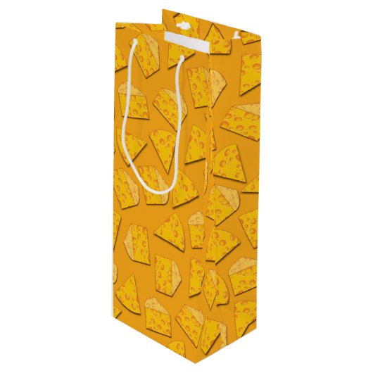 Kute Cheese Wedge Kinder 1e verjaardag Wijn Cadeautas (Voorkant Gekanteld)