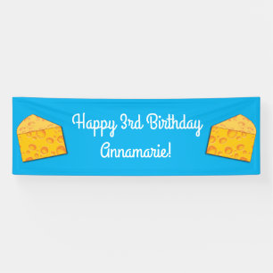 Kute Cheese Wedge Kinder 1st Birthday Party Spandoek