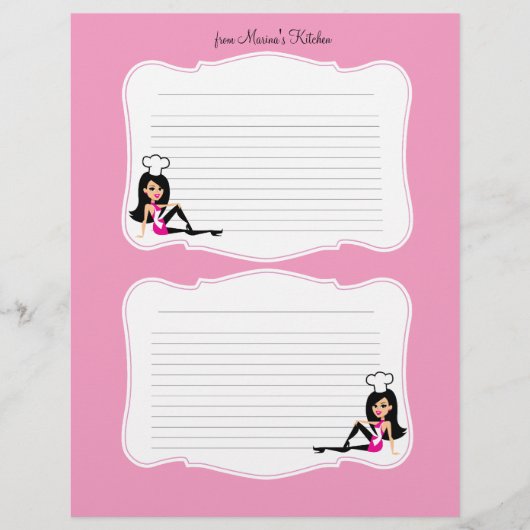 Kute Chef Art Recipe Pages for Multomappen #2 (Voorkant)