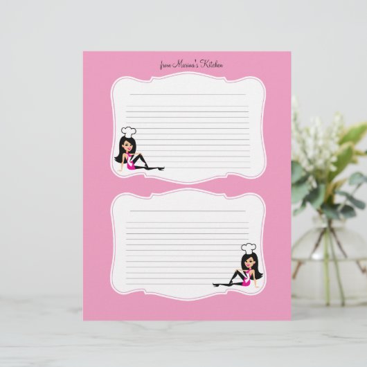 Kute Chef Art Recipe Pages for Multomappen #2 (Staand voorkant)