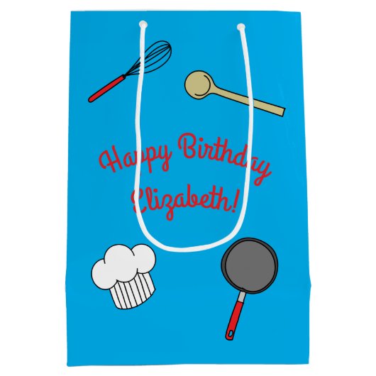 Kute Chef Koking Kinderen 1e verjaardag Medium Cadeauzakje (Achterkant)