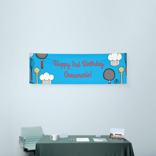 Kute Chef Koking Kinderen 1e verjaardag Spandoek (Beurs)