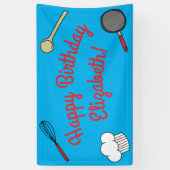 Kute Chef Koking Kinderen 1e verjaardag Spandoek (Verticaal)