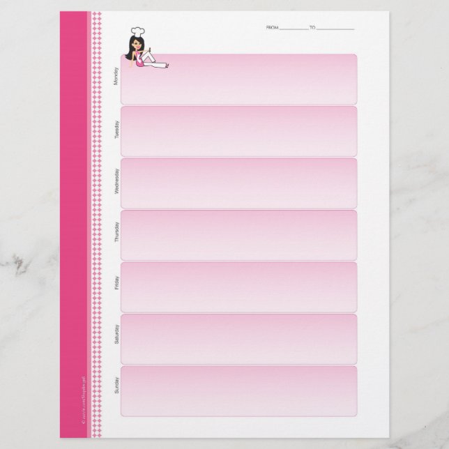 Kute Chef Weekly Planner Sheets Bulorder (Voorkant)