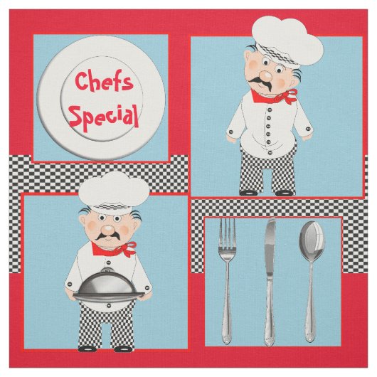 Kute Chefs Special Thleed Print Stof (Swatch)