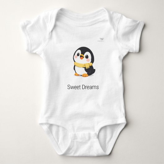 Kute Chibi Pinguïn met Sjaal Persoonlijk Romper (Voorkant)