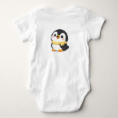 Kute Chibi Pinguïn met Sjaal Persoonlijk Romper (Achterkant)