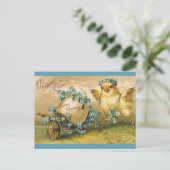 Kute  Chick Easter Greetings Briefkaart (Staand voorkant)
