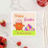 Kute Chick met paaskooi Happy Easter Servet (Insitu)