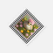 Kute Chicken and Flowers Easter Servet (Hoek)