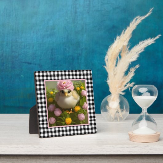 Kute Chicken and Flowers Easter Tabletop Fotoplaat (Insitu)