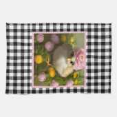 Kute Chicken and Flowers Easter Theedoek (Horizontaal)