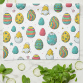 Kute Chicken Decorative Easter Eggs Pattern Theedoek (Gevouwen)