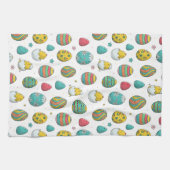 Kute Chicken Decorative Easter Eggs Pattern Theedoek (Horizontaal)