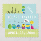 Kute Chicken Easter Egg Hunt Invitation Kaart (Voorkant / Achterkant)