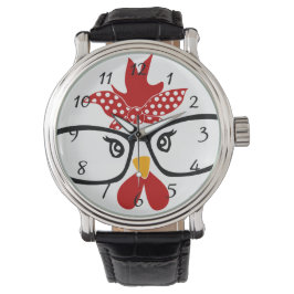 Kute Chicken met Glasses Watch Horloge