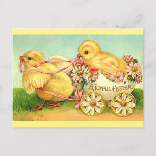 Kute Chicks Joyful Easter Greetings Briefkaart