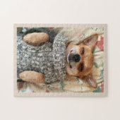 KUTE CHIHUAHUA WEARING SWEATER JIGSAW PUZZLE LEGPUZZEL (Horizontaal)