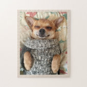KUTE CHIHUAHUA WEARING SWEATER JIGSAW PUZZLE LEGPUZZEL (Verticaal)