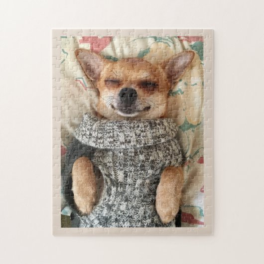 KUTE CHIHUAHUA WEARING SWEATER JIGSAW PUZZLE LEGPUZZEL (Verticaal)