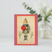 Kute Child in Kilt Victoriaans Valentijn Card Feestdagenkaart (Staand voorkant)