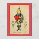 Kute Child in Kilt Victoriaans Valentijn Card Feestdagenkaart (Voorkant)