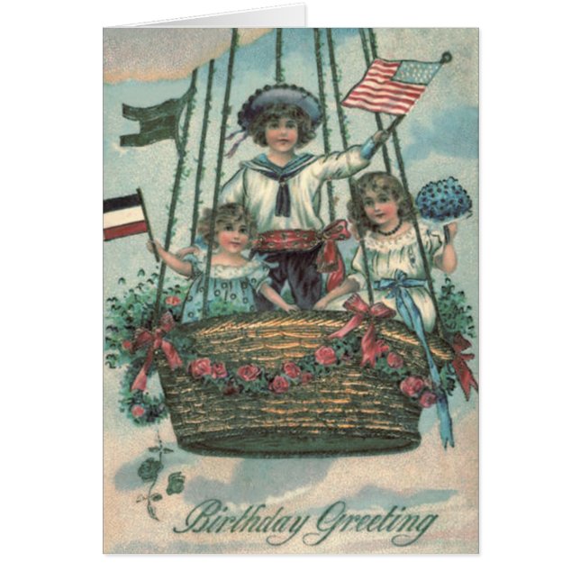 Kute Children Hot Air Ballon Rozen (Voorkant)