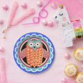 Kute Children's Birthday Party Owl Papieren Bordje (Feest)