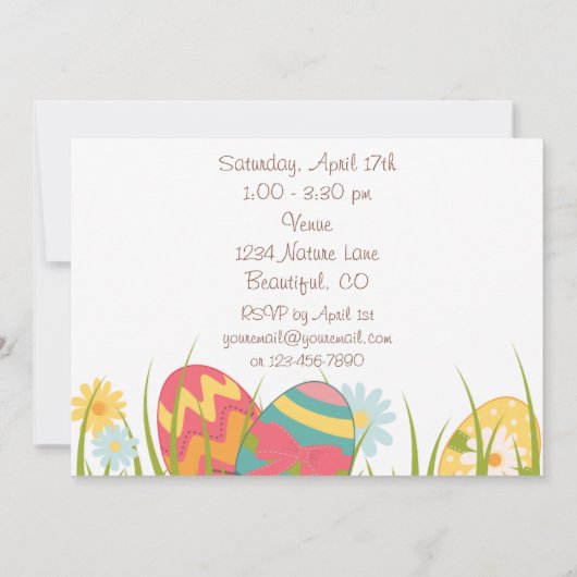 Kute Chocolate Bunny and Easter Eggs Birthday Kaart (Achterkant)