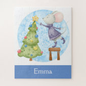 Kute Chrismas Mouse Decorting Custom Name Kinder Legpuzzel (Verticaal)
