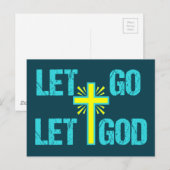 Kute Christelijk Inspirerend Quote laat God gaan Briefkaart (Voorkant / Achterkant)