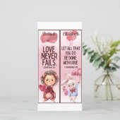 Kute Christelijke Love Bijbel vergroot Kinder Blad Kaart (Staand voorkant)