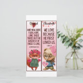 Kute Christelijke Love Bijbel vergroot Kinder Blad Kaart (Staand voorkant)