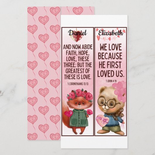 Kute Christelijke Love Bijbel vergroot Kinder Blad Kaart (Voorkant / Achterkant)
