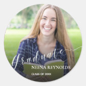 Kute class van de 2023 Foto Afstuderen aankondigin Ronde Sticker (Voorkant)
