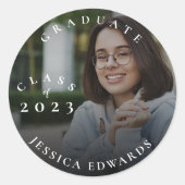 Kute class van de 2023 Foto Afstuderen aankondigin Ronde Sticker (Voorkant)