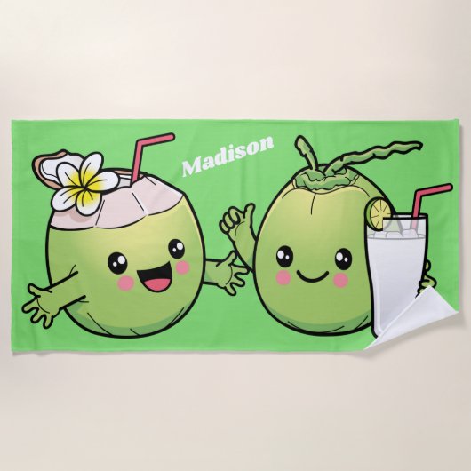Kute Coconuts badhanddoek (Voorkant)