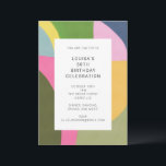 Kute Colorful Abstract Art Modern 50th Birthday Kaart<br><div class="desc">Cute Colorful Abstract Art Modern 50th Birthday Uitnodiging - al tekst is editable zodat kan deze sjabloon voor om het even welke leeftijd worden gebruikt.</div>