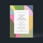 Kute Colorful Abstract Art Modern 50th Birthday Kaart<br><div class="desc">Cute Colorful Abstract Art Modern 50th Birthday Uitnodiging - al tekst is editable zodat kan deze sjabloon voor om het even welke leeftijd worden gebruikt.</div>