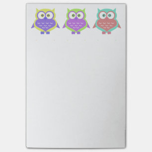 Kute Colorful Bright Owl Birds Cartoon Post-it® Notes