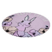 Kute Colorful Bunny Magnolia Flower Pasen Snijplank (Hoek)